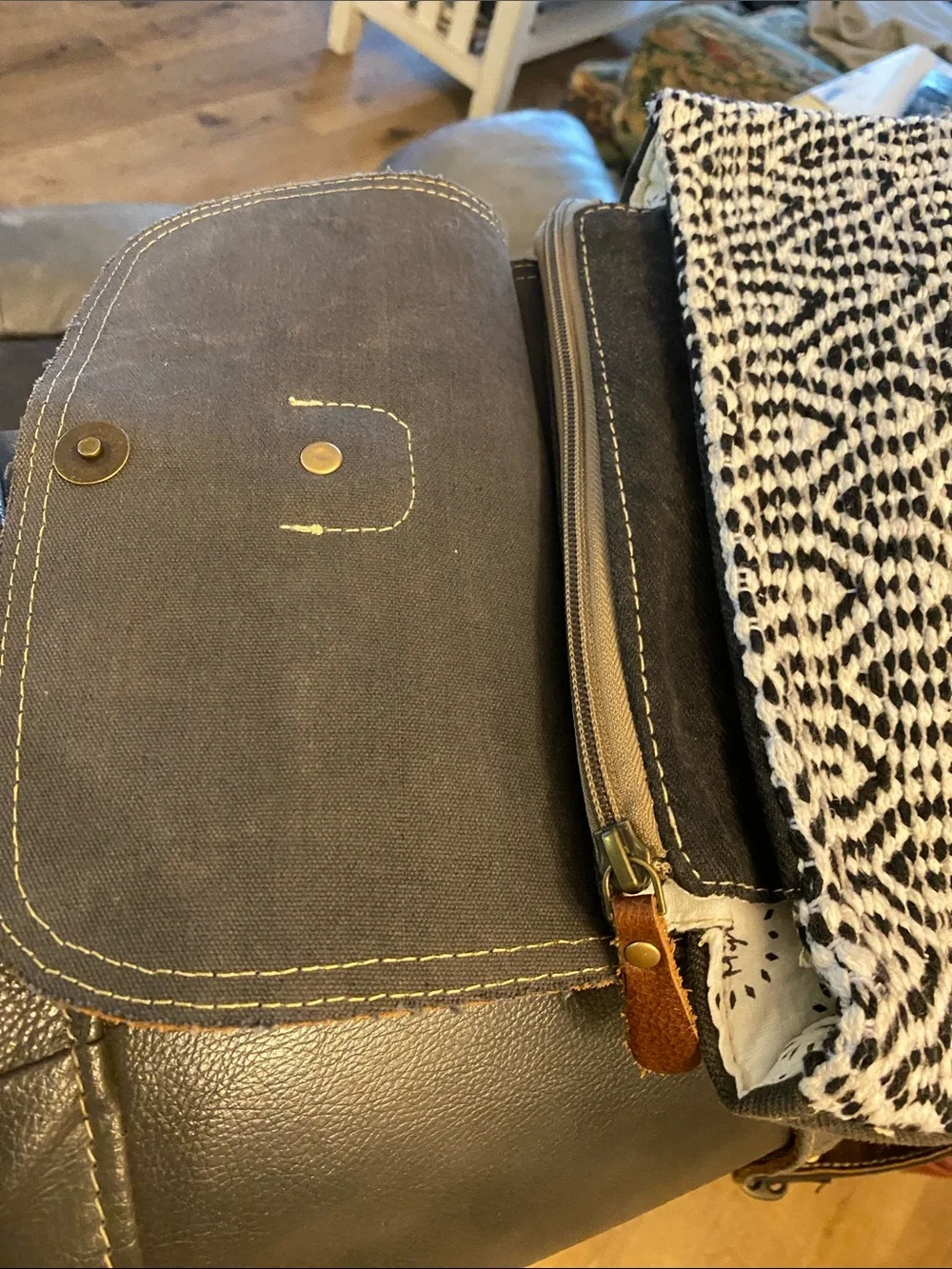 Myra Bag Upcycled Canvas & Leather Backpack